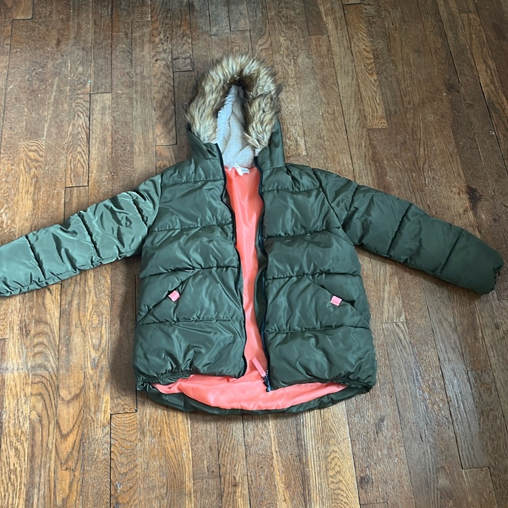 Treasure and bond winter coat with fur lined hood